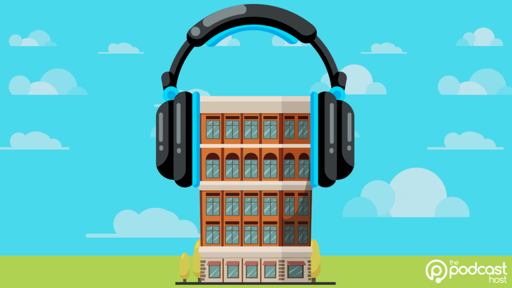 building wearing headphones