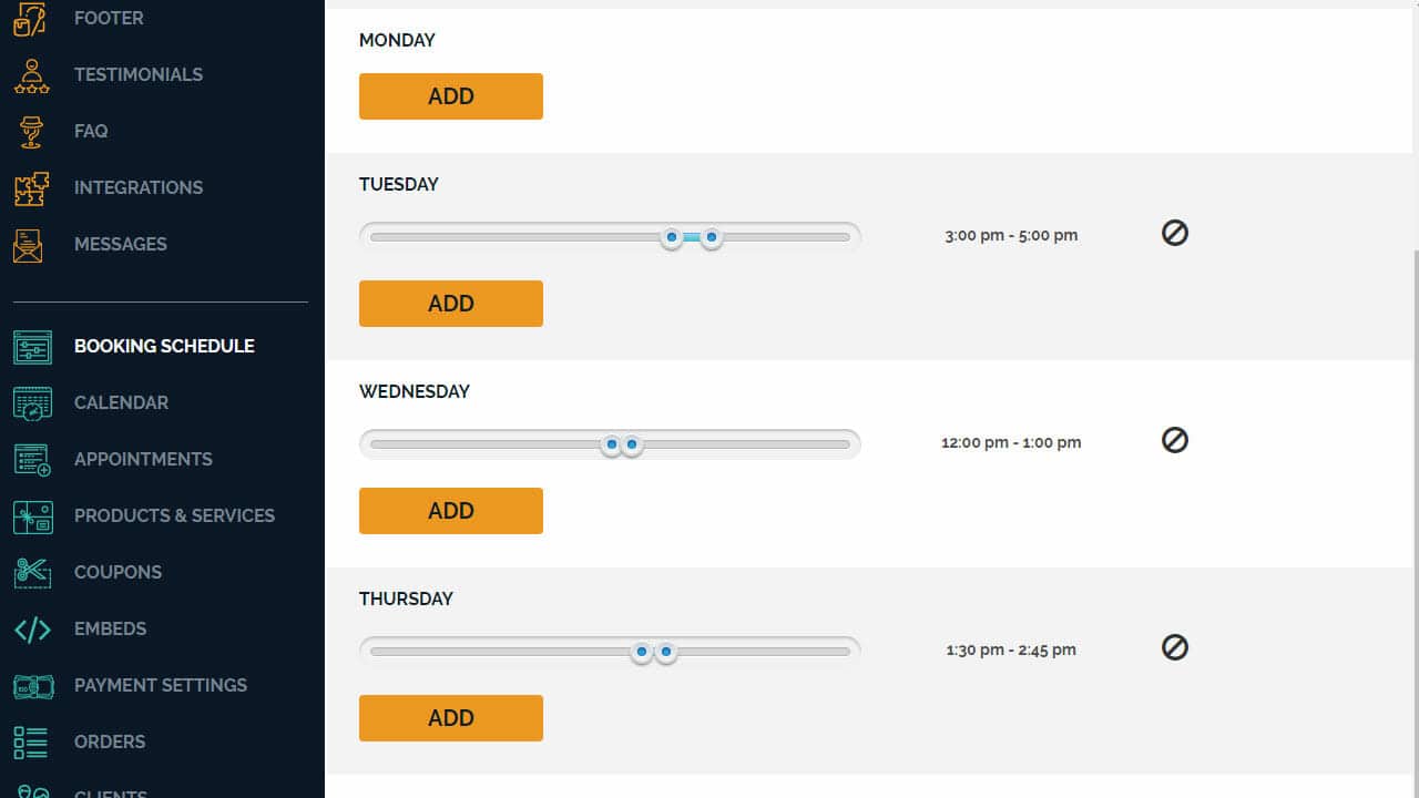Book like a boss review: the booking schedule