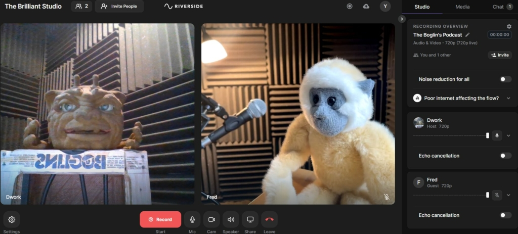 recording a call in Riverside.fm