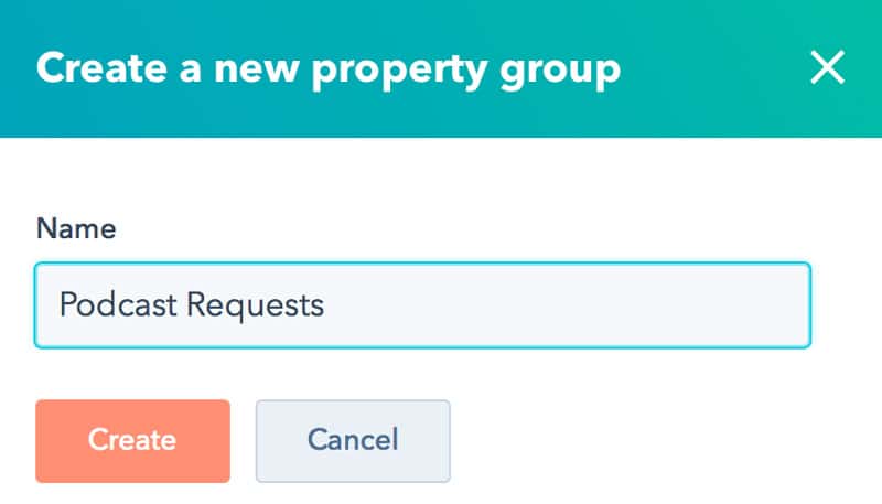 Creating properties in the HubSpot system for collecting an information about a podcast guest