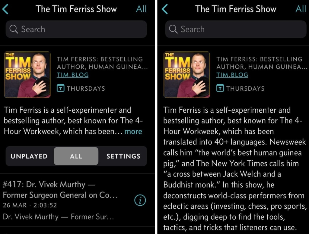 Overcast podcast summary