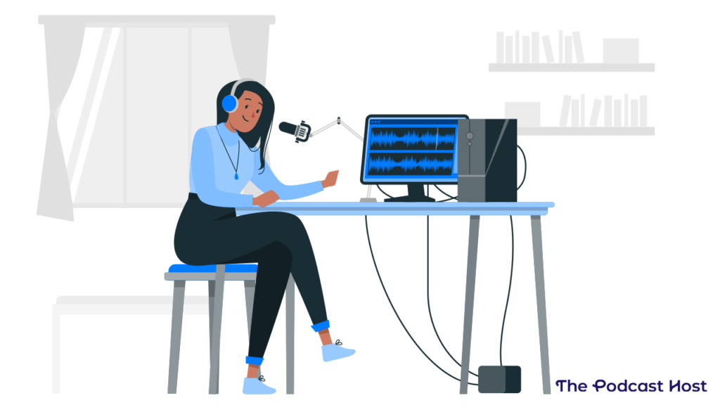 podcaster recording their own audio remotely