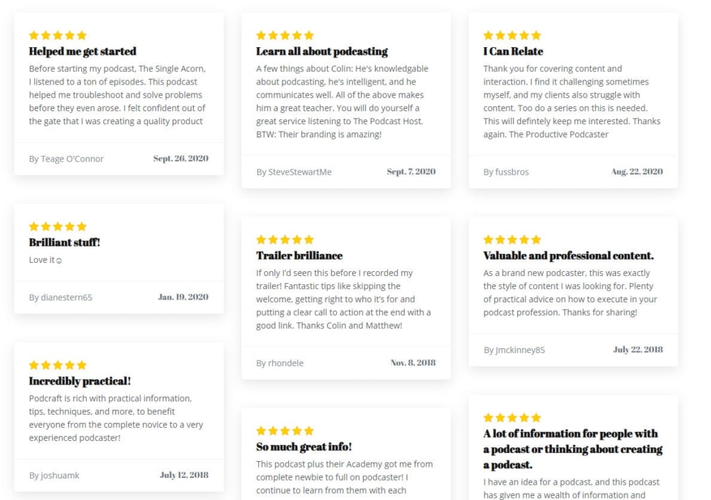 Apple Podcasts reviews