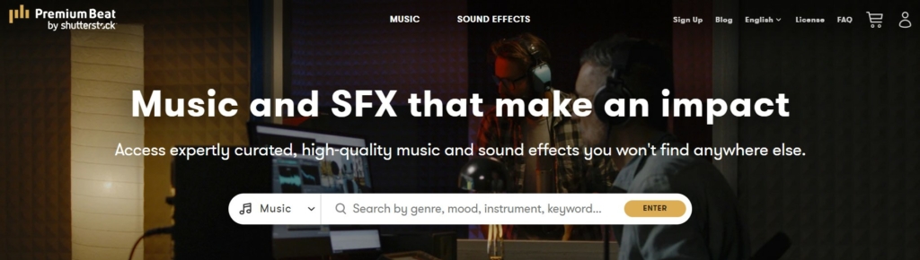 PremiumBeat by Shutterstock for podcast music