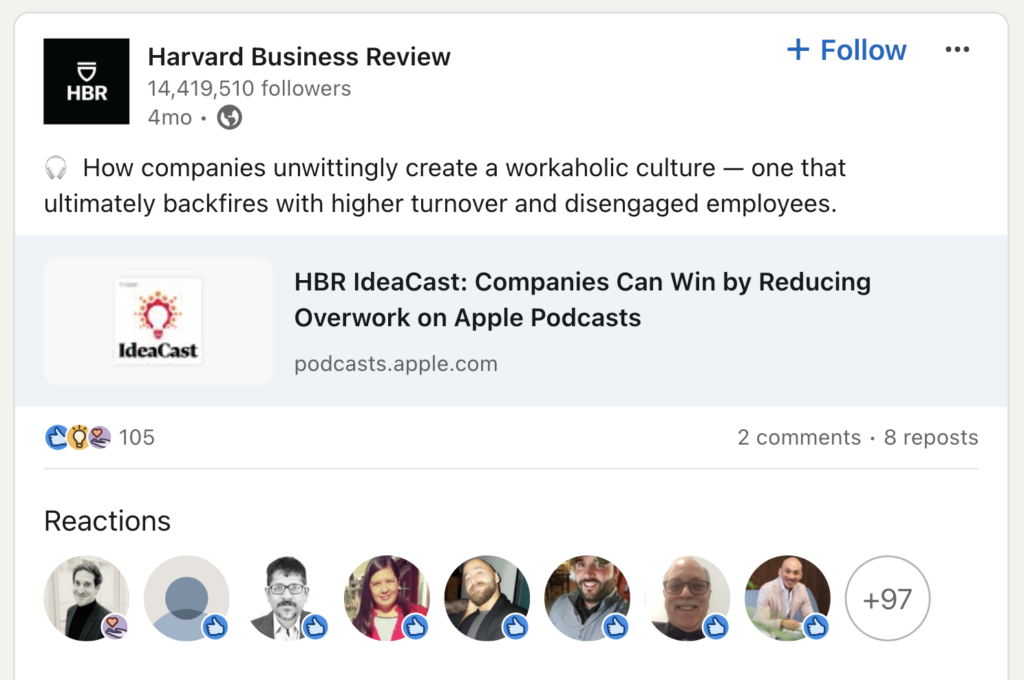 HBR on LinkedIn. What's the Best Social Media Platform for Your Podcast?