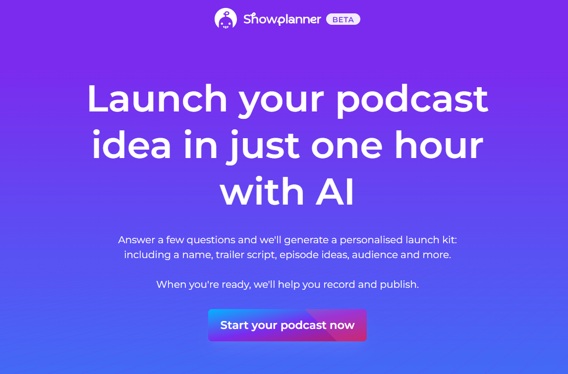 You can get an AI-generated podcast description with The Alitu Showplanner