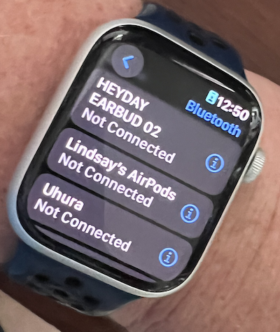 To listen to podcasts on your Apple Watch, choose the earbuds, headphones, or speaker you want to use.  