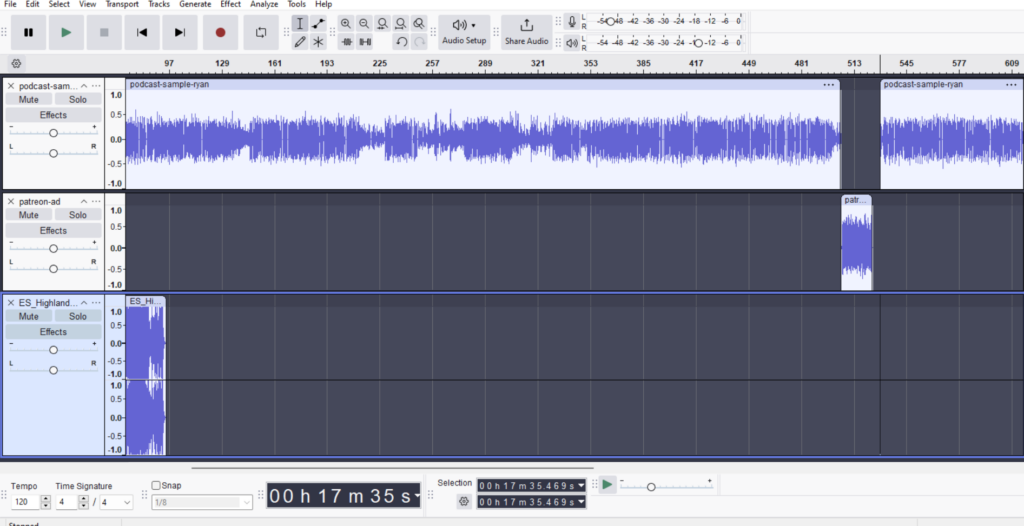 audacity multitrack