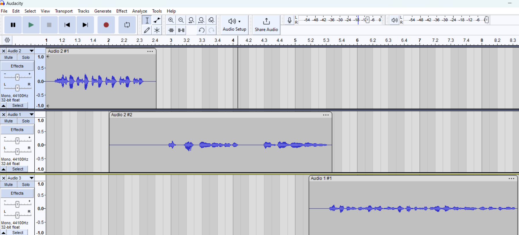 editing a podcast with Audacity