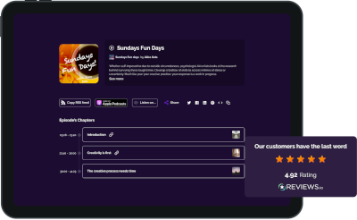 RSS.com review: screenshot of chapter markers.