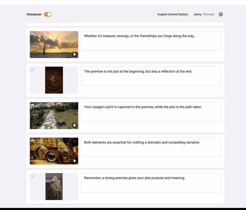 FlexClip's AI Video Script generator picks search terms from your script and searches for matching video from their library. 