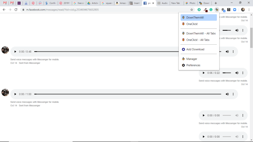 downloading all facebook messenger audio