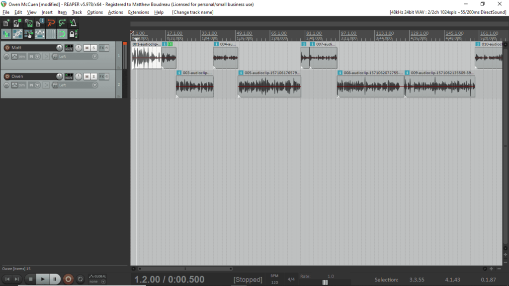 production inside reaper