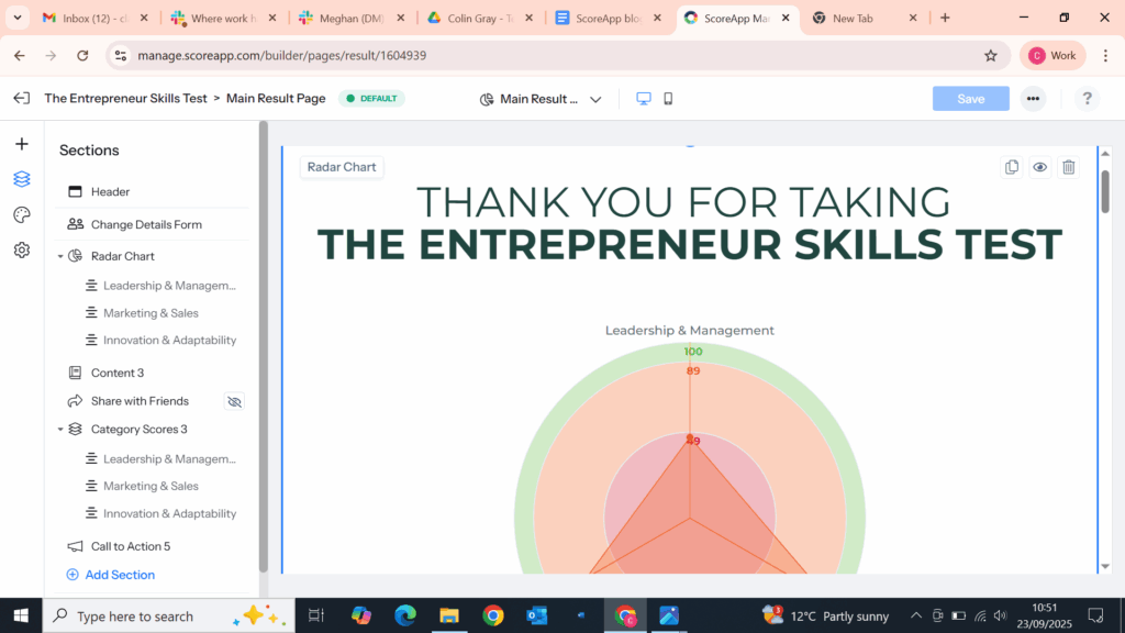 ScoreApp's user interface allows you to make quiz result pages that feel more rewarding for your future customers. 