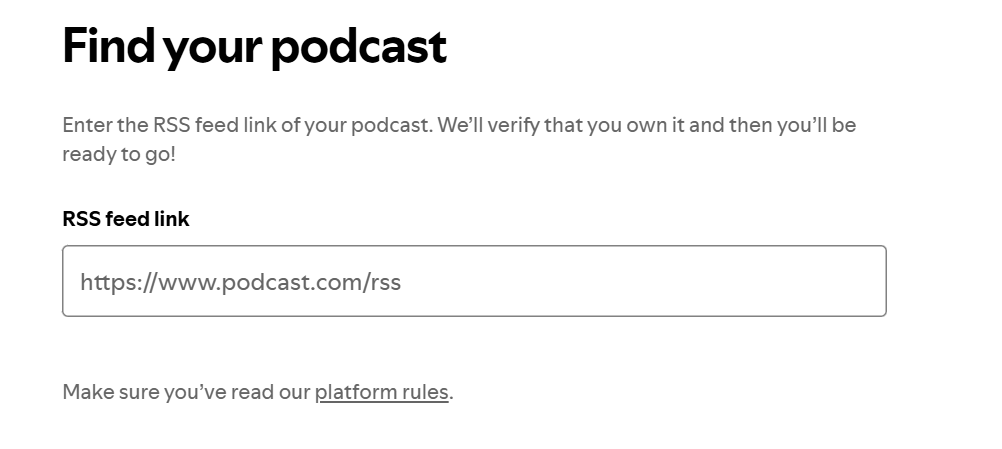 find your podcast on Spotify