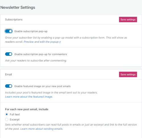 WordPress can help you turn your blog into a newsletter. These are just some of the settings you can use to make your newsletter as multi-faceted and effective as on any email marketing platform.